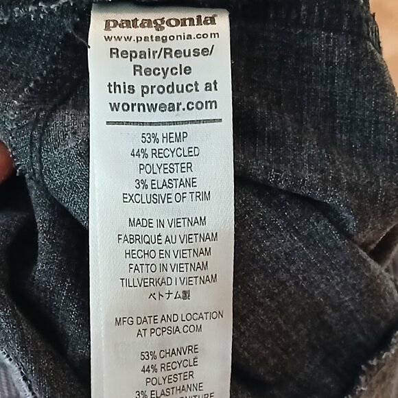 Patagonia Hampi Hemp Blend Rock Pants Gray Size Small - Picture 8 of 9